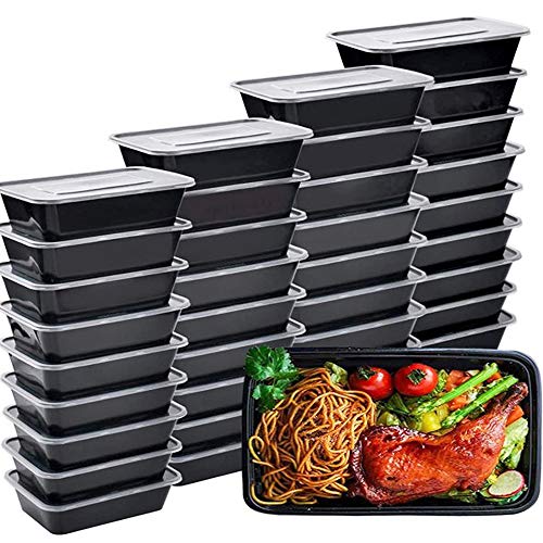 IUMÉ 50-Pack Meal Prep Containers, 26 OZ Microwavable Reusable Containers with Lids for Food Prepping, Disposable Lunch Boxes, BPA Free Plastic Boxes- Stackable, Freezer Dishwasher Healthy
