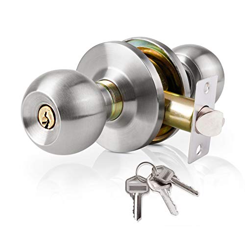 Ivoku Stainless Steel Doorknob with Lock