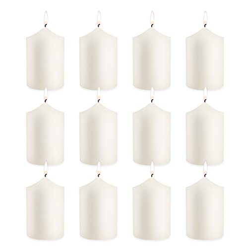 Ivory 2x3 Inch Pillar Candles - 12 Pack