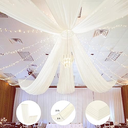 Ivory Ceiling Drapes Wedding Arch Draping Fabric Chiffon Curtains