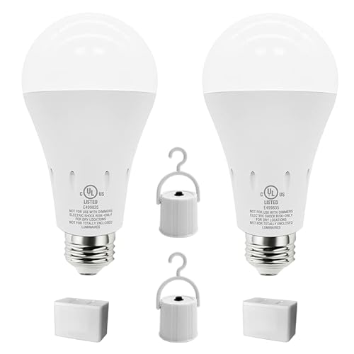 Rechargeable Emergency Light Bulb for Power Outage, Battery Backup LED Bulb  for Home Power Failure, Hurricane, Thunderstorm, 1500mAh 15W 80W