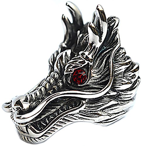 JAJAFOOK Titanium Steel Punk Dragon Faucet Ring