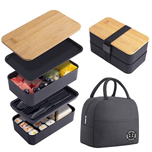 Japanese Bento Box with Compartments and Utensils