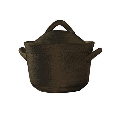 Japanese Donabe Rice Cooking Clay Pot, Black