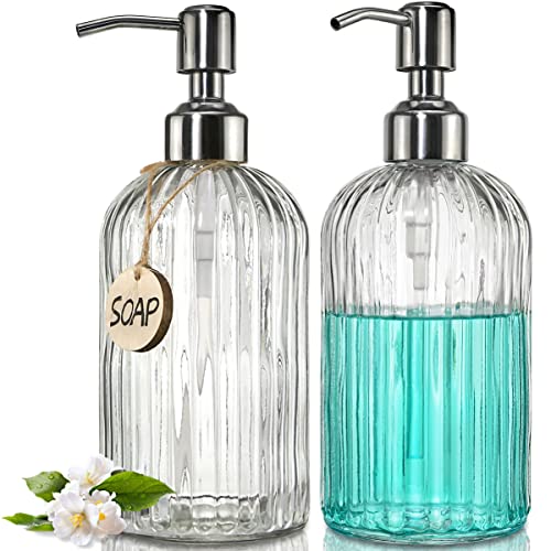 JASAI Glass Soap Dispenser with Stainless Steel Pump