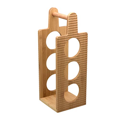 Bamboo Wood 3 Bottle Wine Rack Display Stand by JB Home Collection