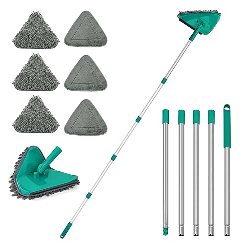 Wall Cleaner, Max 66'' Wall Mop with Long Handle, Ceiling Dust Mop with 15°  Labor-Saving Elbow Extension Pole, Baseboard Duster Washer Scrubber, High