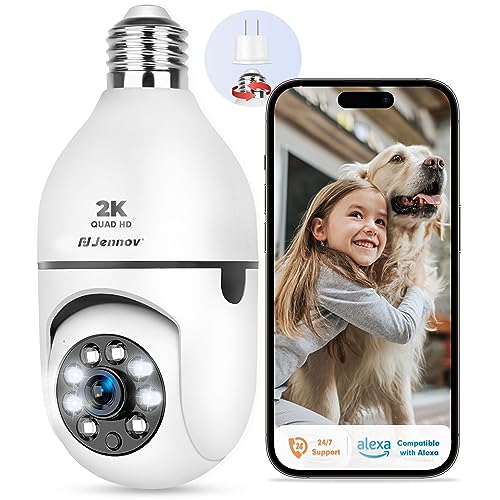 Jennov 2K 3MP Light Bulb Security Camera