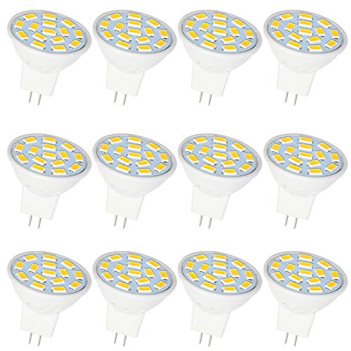 Jenyolon MR11 12V LED Bulb, 2.5W, Warm White, Non-Dimmable, 12 Pack