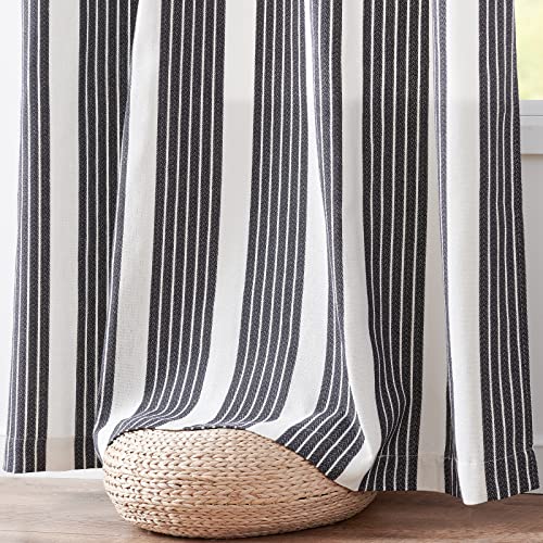 jinchan Striped Curtains for Living Room 63 Inch Length Black and White Patterned Curtains Grommet Light Filtering Curtains for Bedroom Dining Room Modern Farmhouse Window Curtain Set 2 Panels