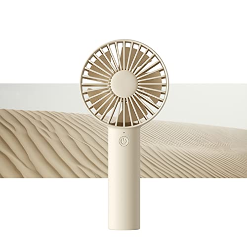 JISULIFE Portable Hand Fan, 3-Speed USB Rechargeable -Beige