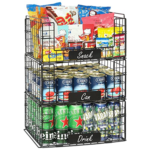 JKsmart 3 Pack XXL Wire Baskets for Pantry Storage and Organization