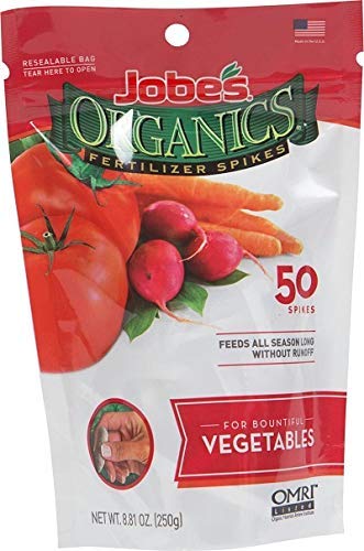Jobe's 06028 50 Count Organic Vegetable Fertilizer Spikes - Quantity 4