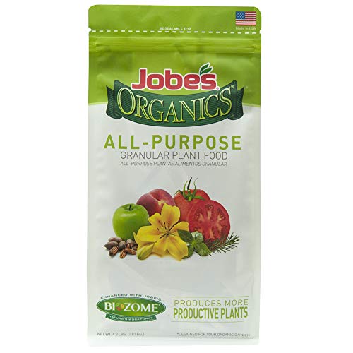 Jobe’s Organics 09526 Organic All Purpose Granular Fertilizer 4-4-4, 4 lb