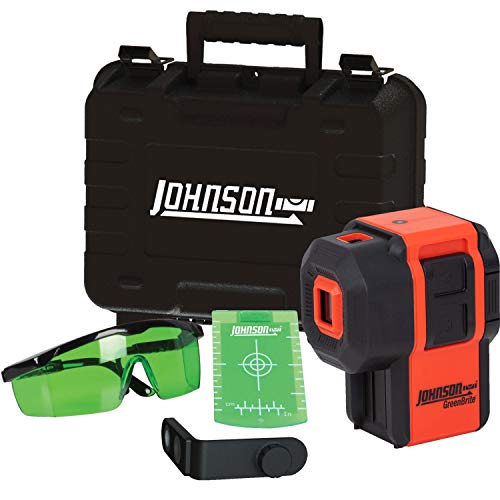 Johnson Level & Tool 40-6641 Self-Leveling 3 Dot Laser Kit w/ GreenBrite Technology, Green, 1 Kit