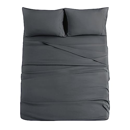 JOLLYVOGUE Bed Sheets Set, Queen Size, Dark Grey