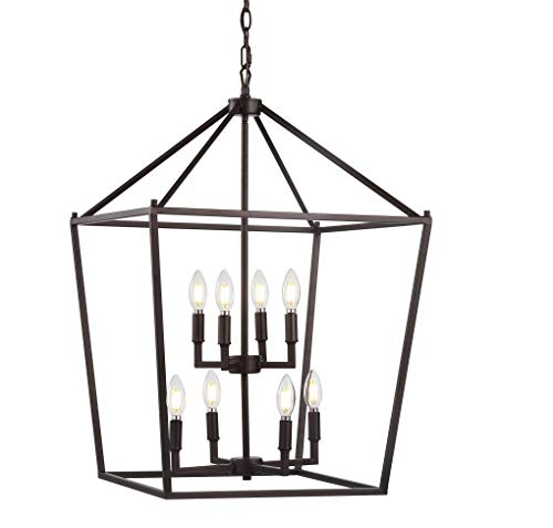 JONATHAN Y Pagoda Lantern Dimmable Adjustable Metal LED Pendant