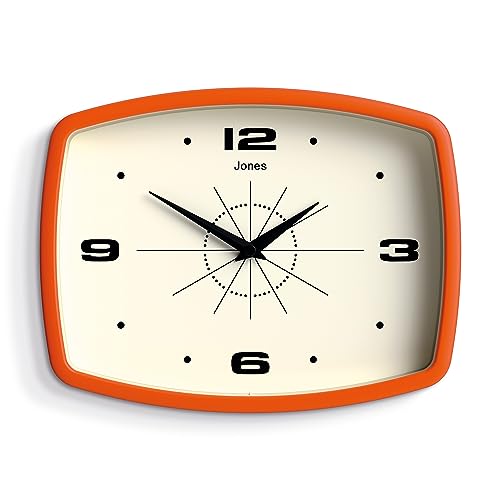 JONES CLOCKS® Retro Wall Clock - Orange