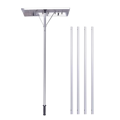 JONHWI Extendable Snow Roof Rake with Poly Blade and Wheels