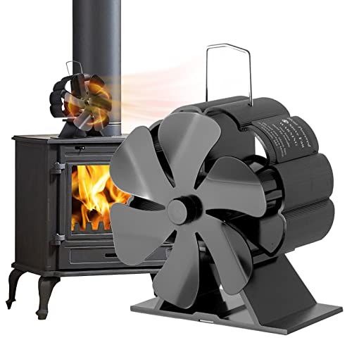 VIVOHOME Aluminum 8 Blade Double Motor Heat Powered Fireplace