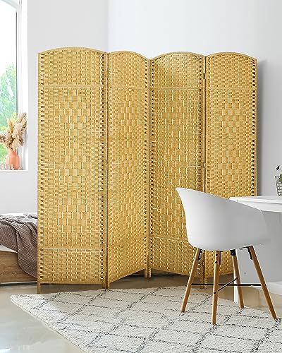 JOSTYLE 6ft. Tall Wide Privacy Screens with Diamond Double-Weave (4-Panel)