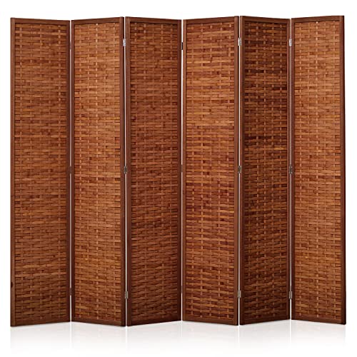 Bamboo 6-Panel Folding Privacy Screen Room Divider