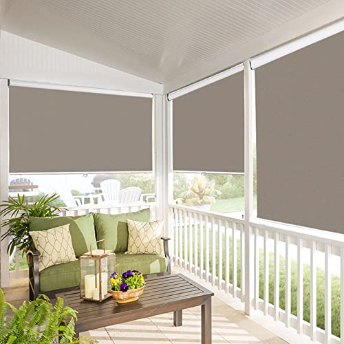Joydeco Cordless Blackout Window Coffee Fabric Blinds and Shades