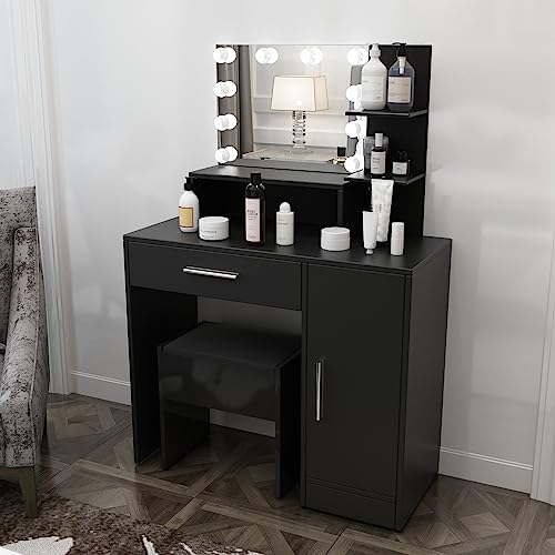 JOYSOURCE Large Vanity Set with 10 Light Bulbs