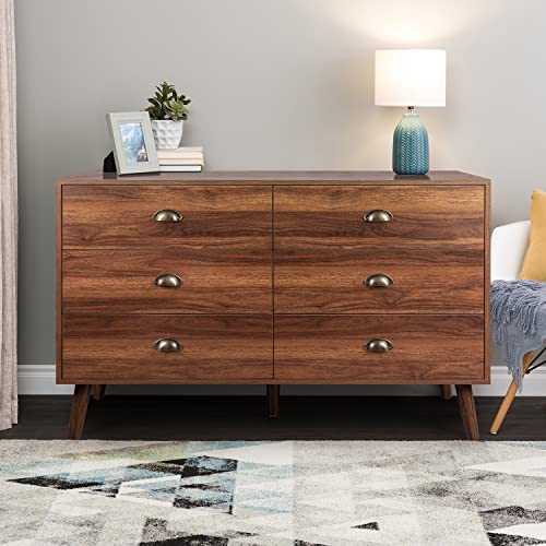 JOZZBY 6 Drawer Dresser with Metal Handle