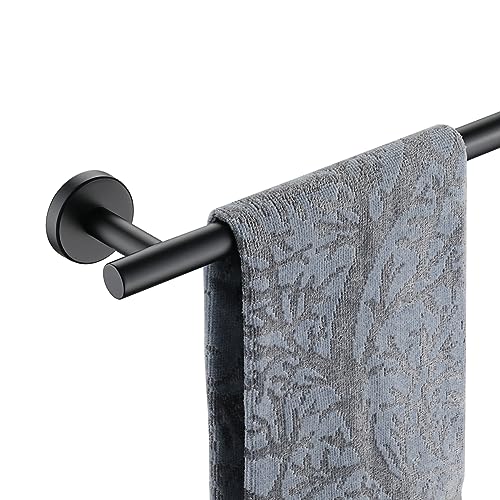 JQK 18 Inch Matte Black Stainless Steel Towel Bar