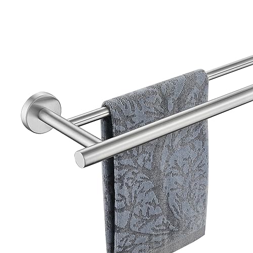 JQK Double Bath Towel Bar, 36 Inch 304 Stainless Steel Thicken 1mm Towel Rack for Bathroom, Bath Towel Holder Brushed Wall Mount, Total Length 39.13 Inch, TB100L36-BN