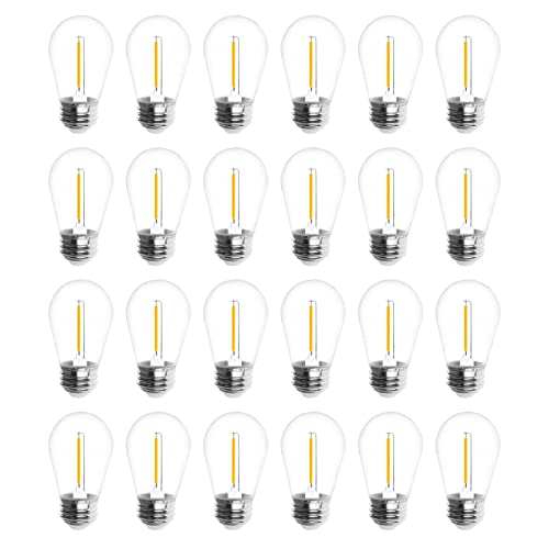 Jslinter S14 Outdoor LED String Lights Bulbs, 24-Pack
