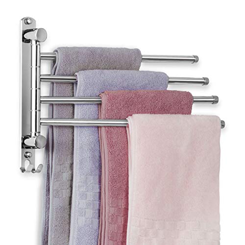 JSVER 4 Arms Swivel Towel Rack