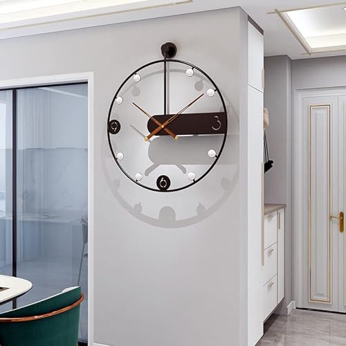 JUJUDA Large Wall Clock - Modern Black Decor