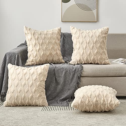 Junfawn Boho Throw Pillow Covers 18x18 Set of 4