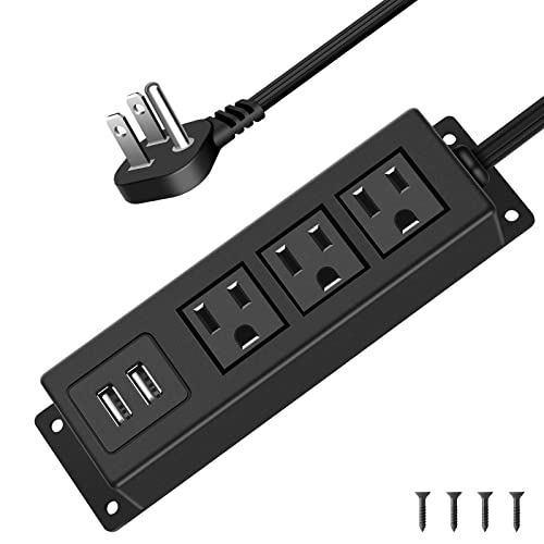 JUNNUJ Thin Flat Plug Power Strip: Surge Protector with USB Ports