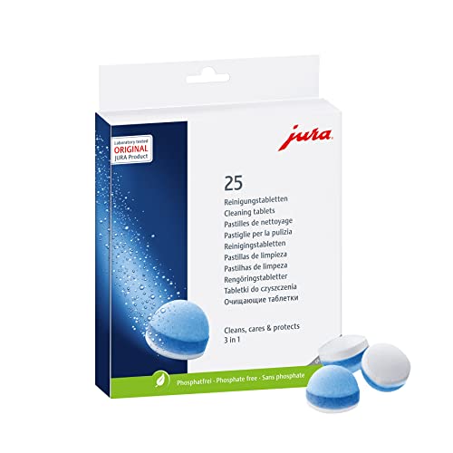 Jura 3-Phase Cleaning Tablets for Espresso Machines - 25 Count