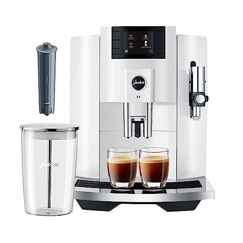 Jura E8 Automatic Espresso Machine Bundle with Glass Milk Container and Coffee Canister