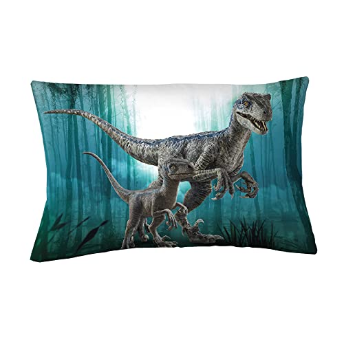 Jurassic World Dominion Blue Velociraptor Reversible Pillowcase by Franco Kids