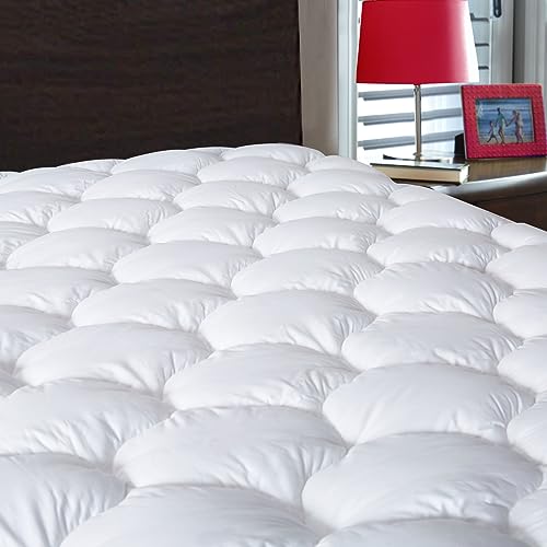 CozyLux Queen Mattress Pad Cotton Deep Pocket Mattress Cover Non Slip  Breathable and Soft Quilted Fitted Mattress Topper Up to 18 Thick  Pillowtop