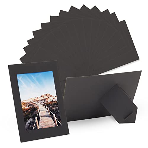 Juvale 50 Pack Black Paper Picture Frames 4x6