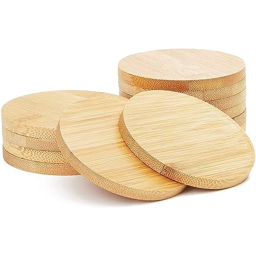 Juvale Round Bamboo Coasters Set for Drinks (12 Pack)