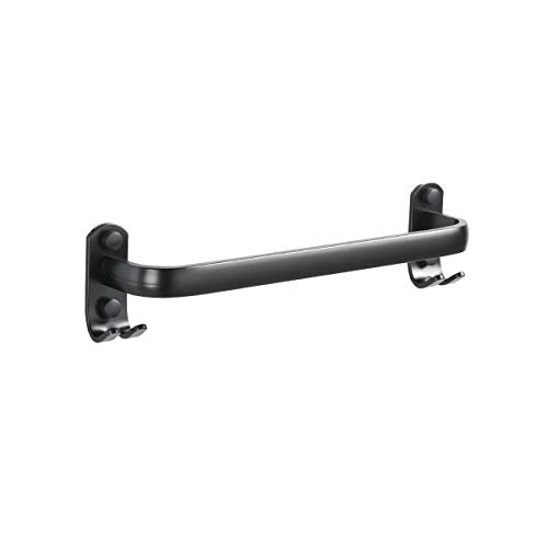 JYL HOME 12" Black Towel Bar with Hooks for Bathroom and Kitchen