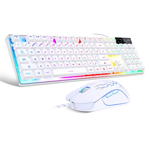 K1 RGB LED Backlit Keyboard for PC/Laptop(White)