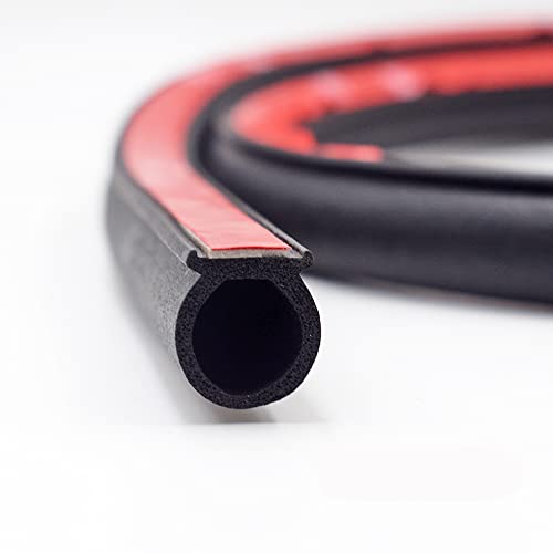 Kaixuan Automotive Universal New Weather Stripping EPDM Rubber Seal Strip D-Shape Self Adhesive Car Truck Door Window Weather Strip Soundproof Noise Insulation Sealing (20 FT(6M))