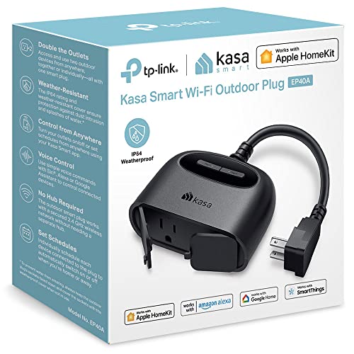 Kasa Smart Outdoor Smart Plug - Siri, Alexa & Google Home Compatible
