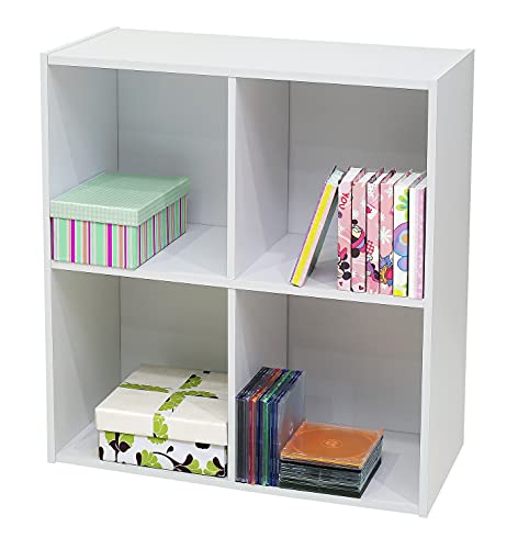 KB Designs - 4-Cube Bookcase, Unit Shelf, Storage Organizer, White