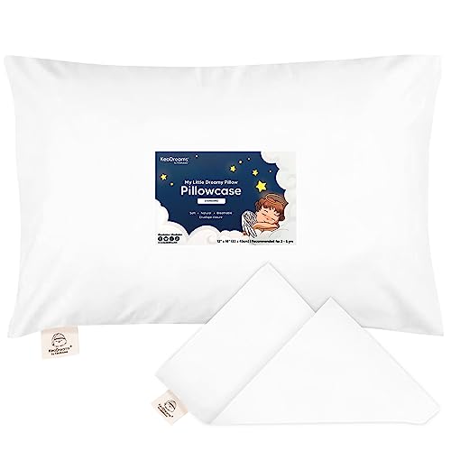 KeaBabies Organic Toddler Pillowcase - Soft White