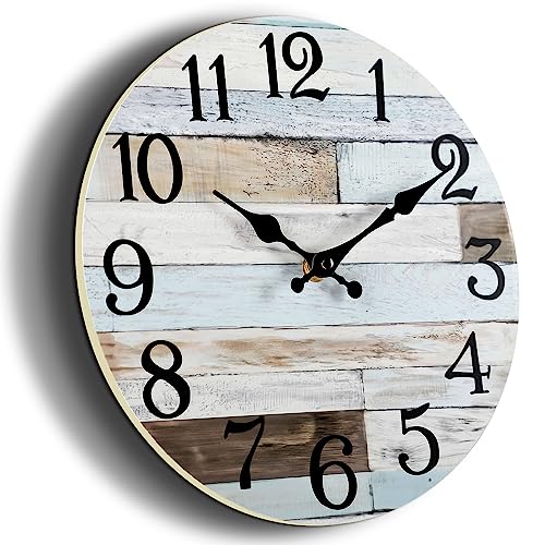 KECYET Wall Clock for Kitchen, Bathroom - Rustic and Stylish
