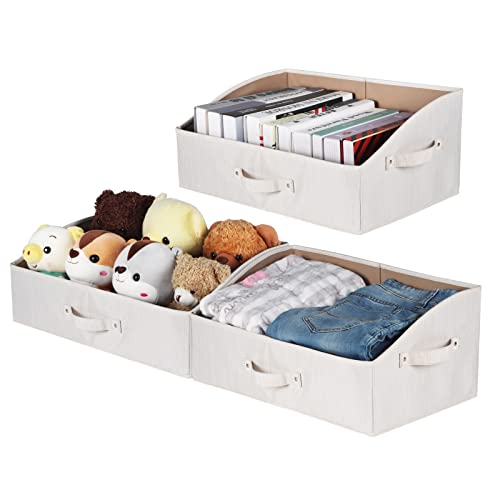 KEEGH Trapezoid Storage Bins with Handles, Set of 3